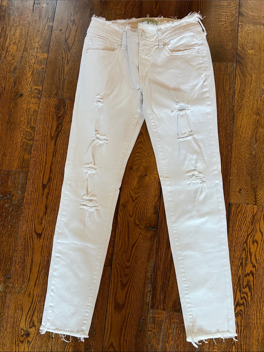 Judith March White Distressed Skinny Jeans